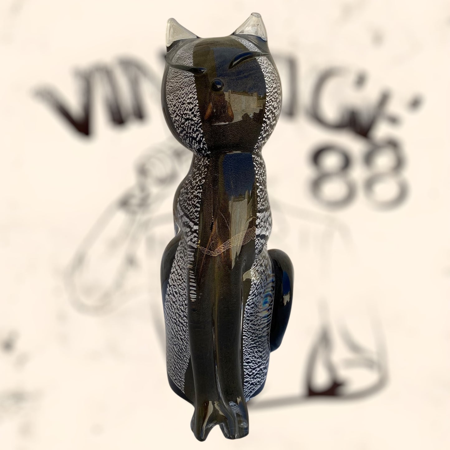 Gato de cristal de Murano de Vincenzo & Carlo Nason