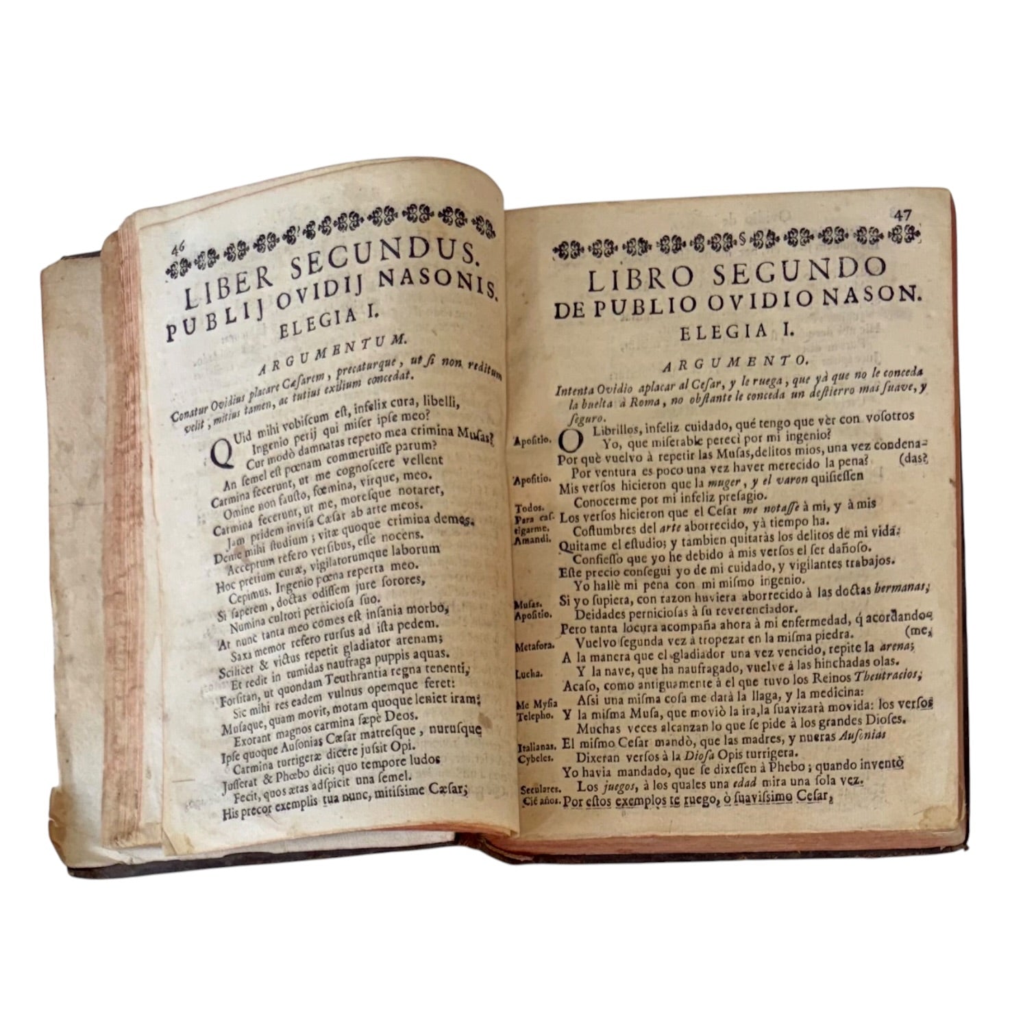 Libro Comento de P. Ovidio Nasón a los libros de Tristes y Ponto de 1733