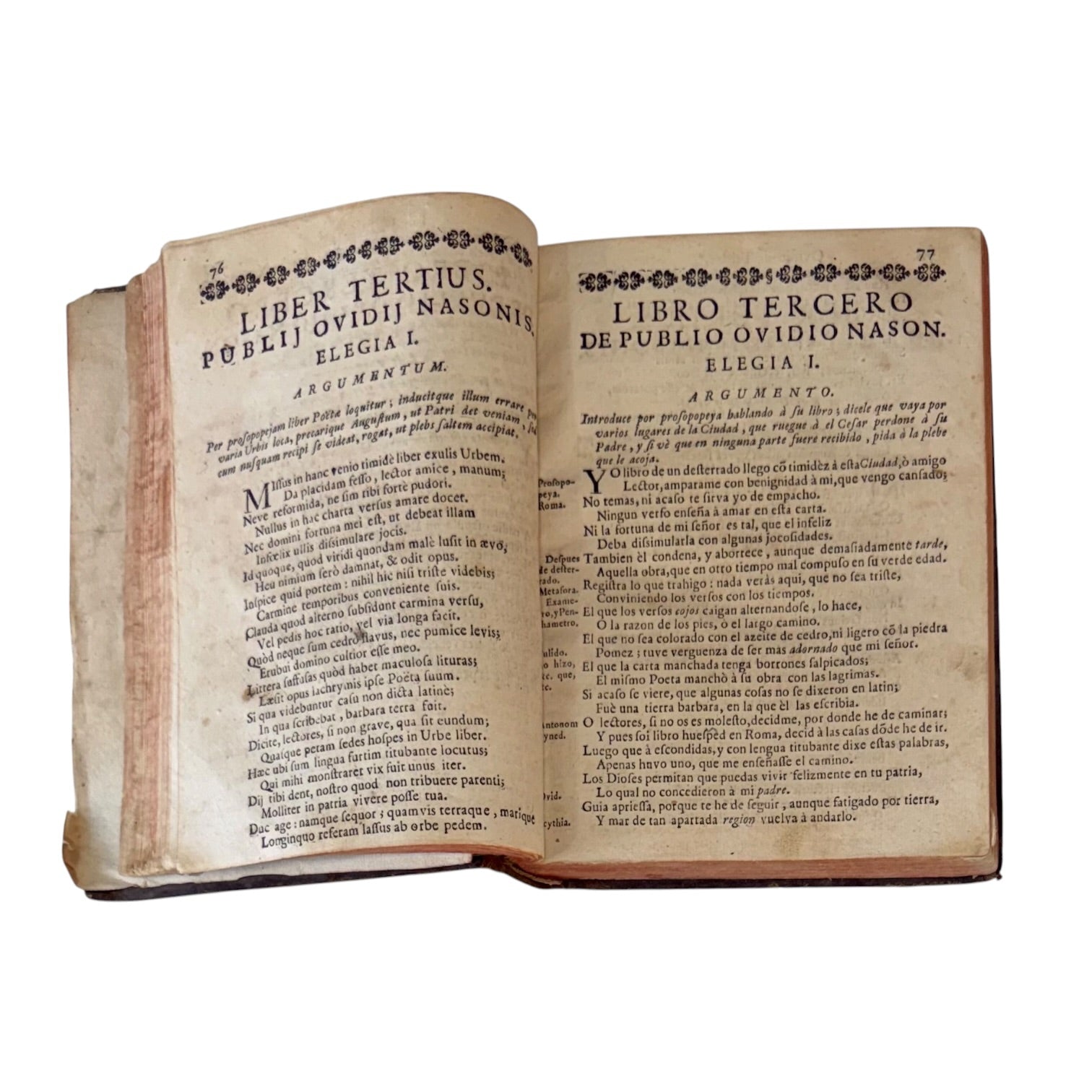 Libro Comento de P. Ovidio Nasón a los libros de Tristes y Ponto de 1733