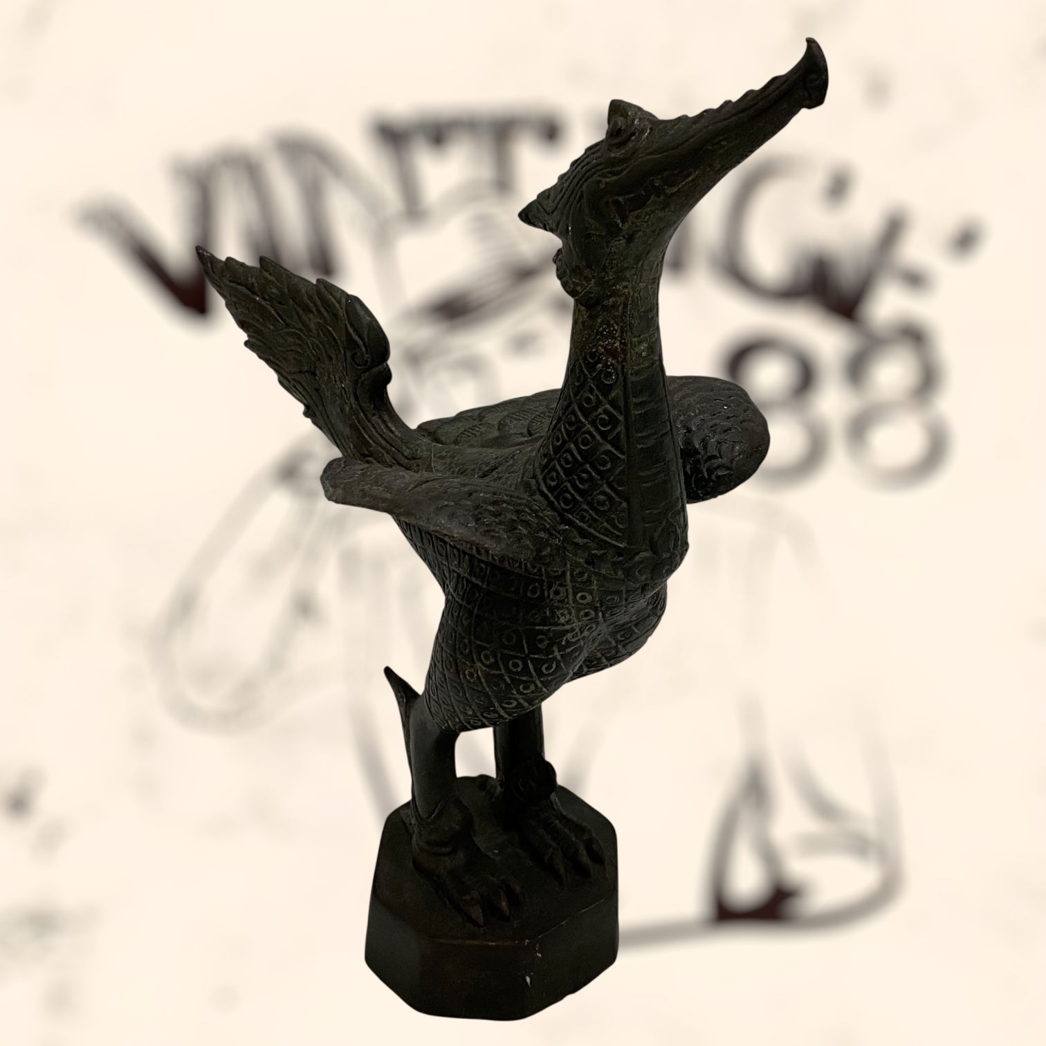 Ave Fénix Tailandés de bronce antiguo