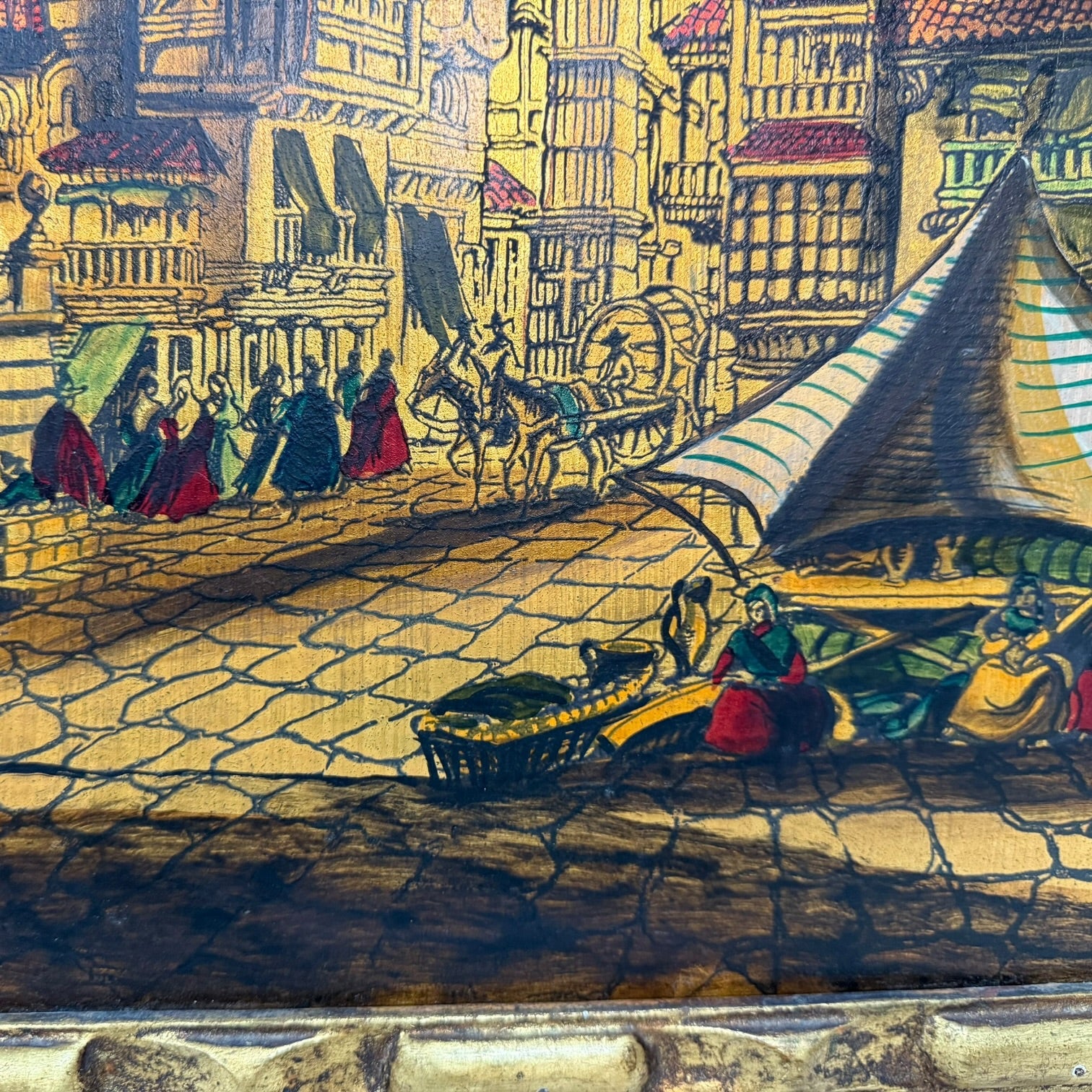 Óleo sobre tabla Acueducto de Segovia de Antonio Rivas 1979