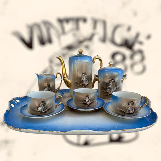 Juego de Té de porcelana Limoges (Albert Pillivuyt) S. XIX