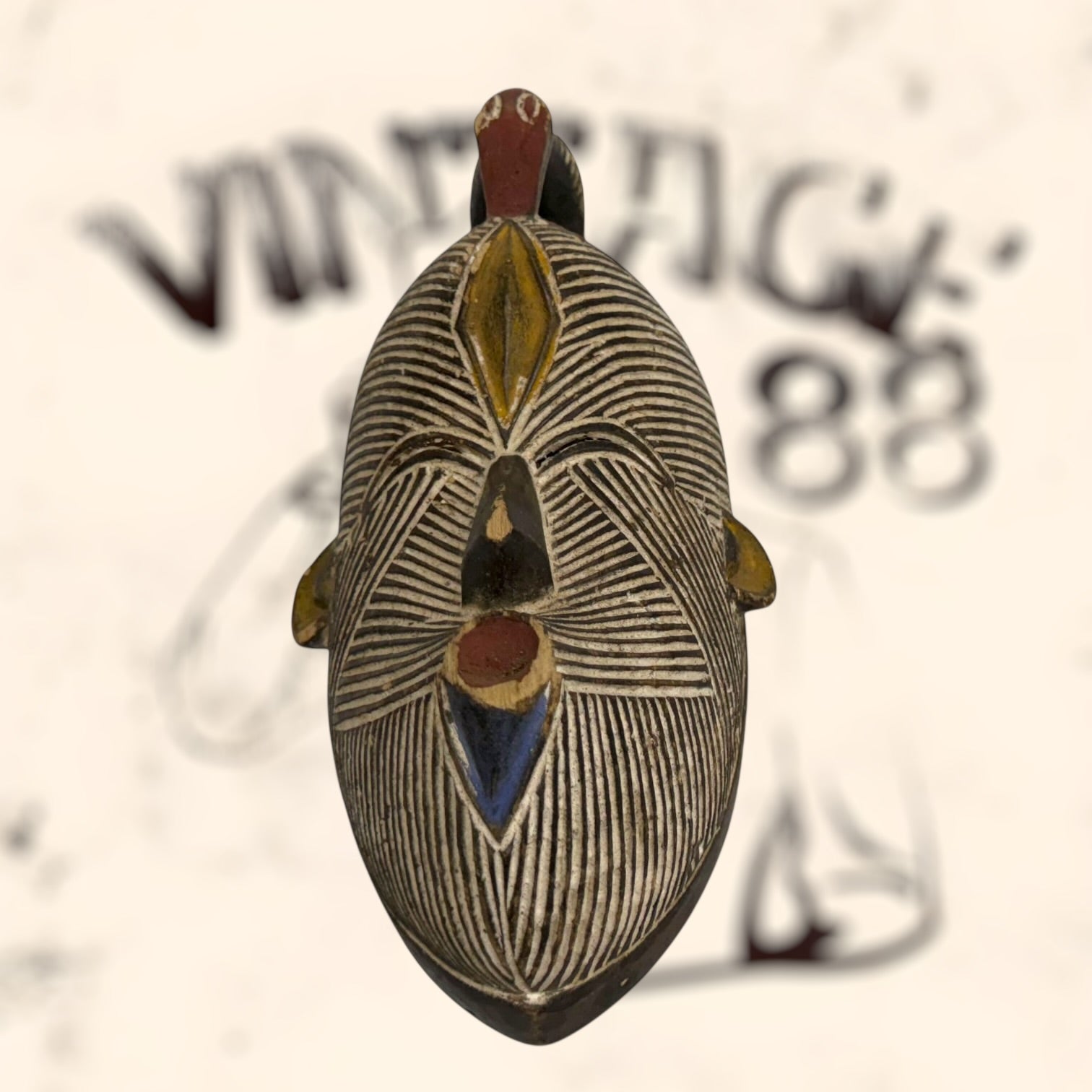 Máscara tribal Kifwebe Africana vintage