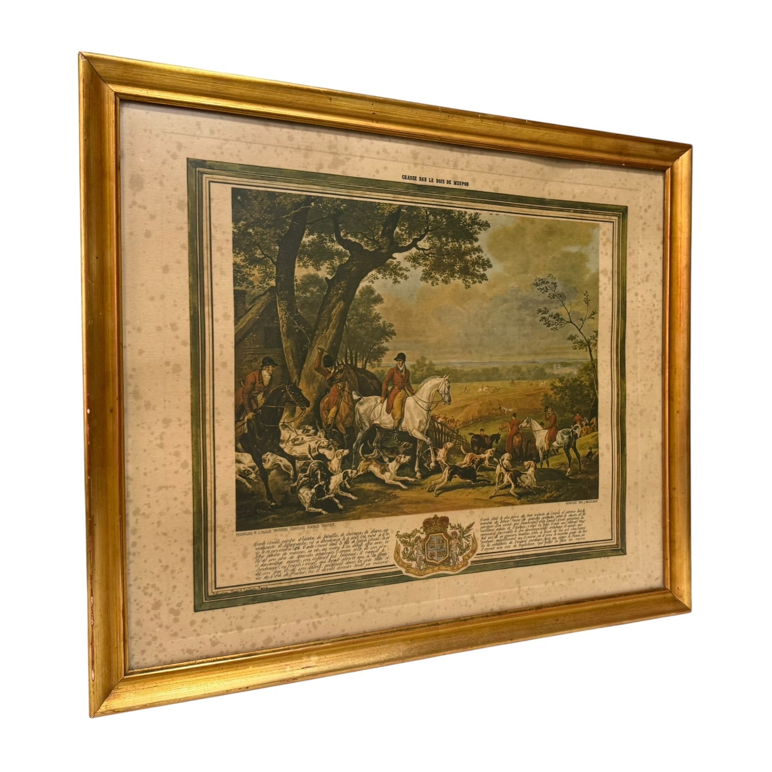 Grabado de la obra Chasse dans le bois de Meudon de Carle Vernet
