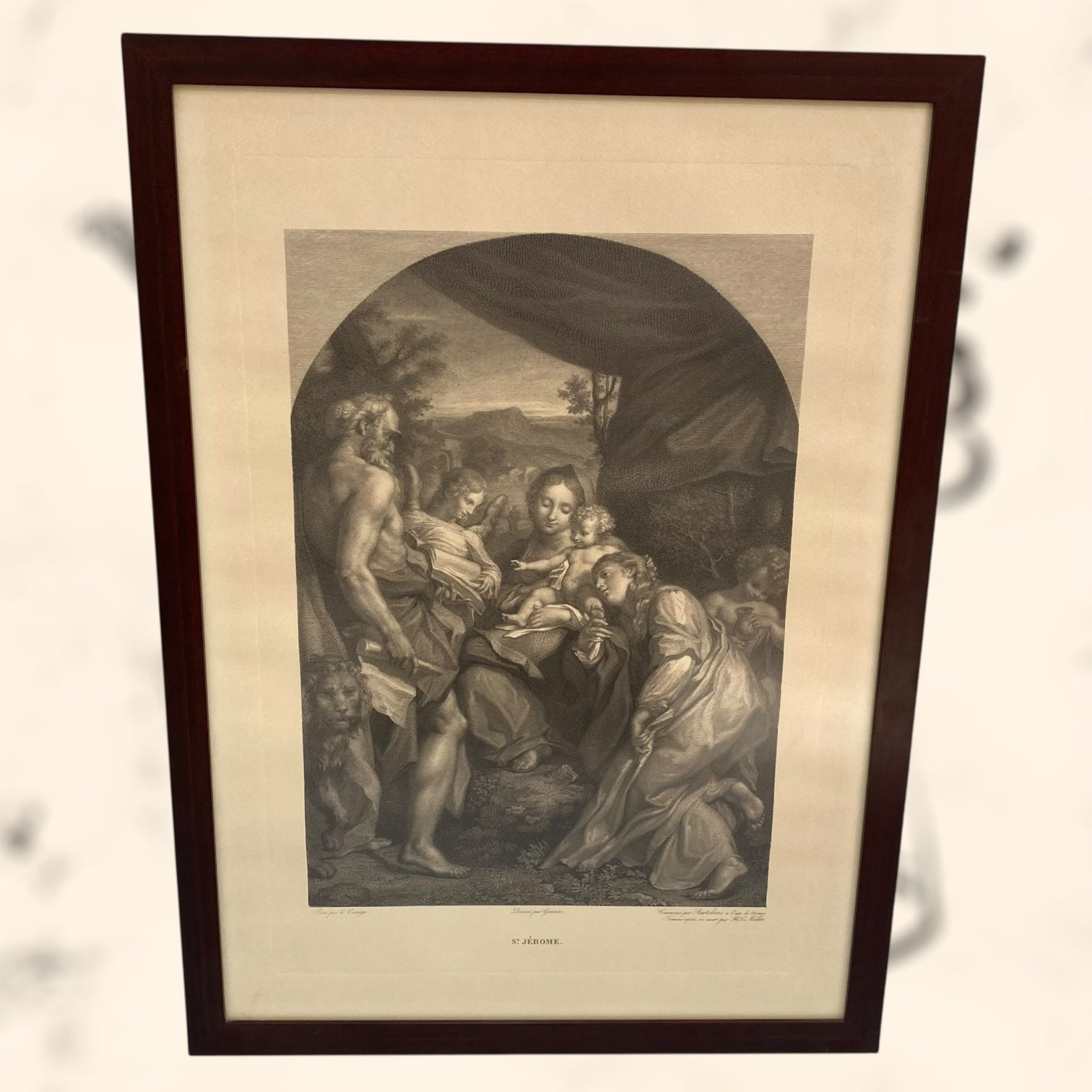 Grabado de la obra St. Jérome de Antonio Allegri (Correggio)