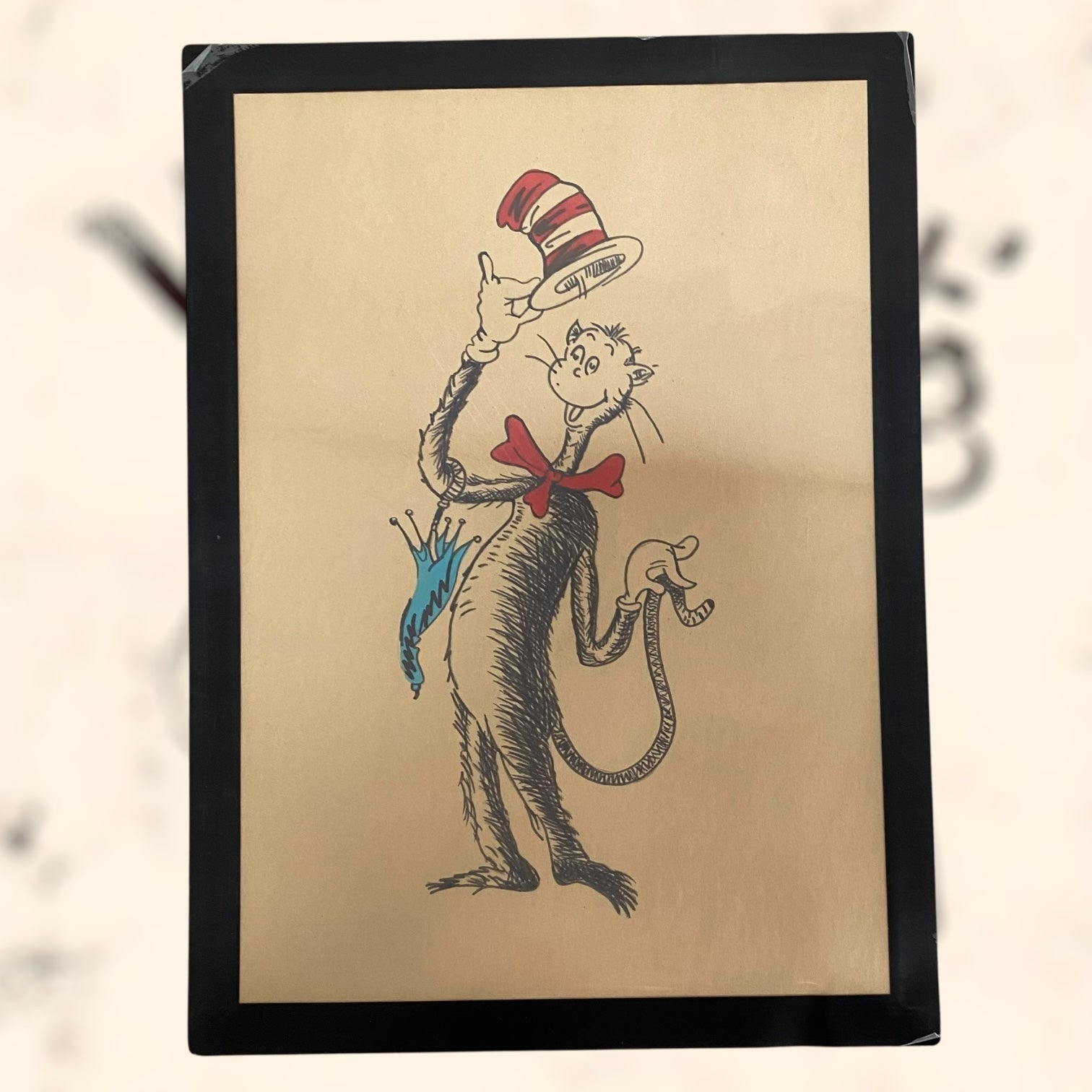 Dibujo Gato con Sombrero de Dr. Seus vintage