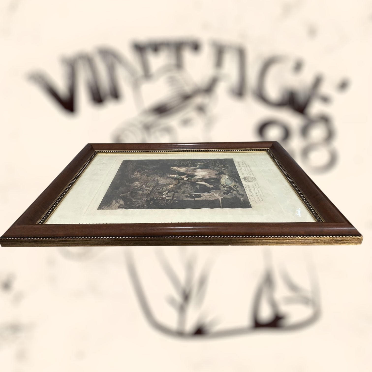 Grabado de la obra L’Amant Discret et les Voeux D’Amour de Jean-Frédéric Schall