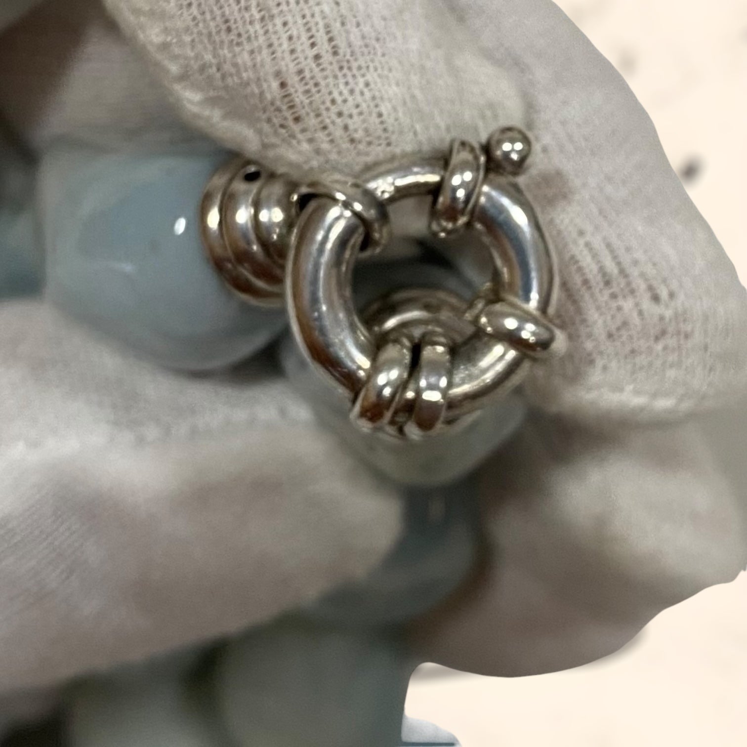 Collar de aguamarina con cierre de plata vintage