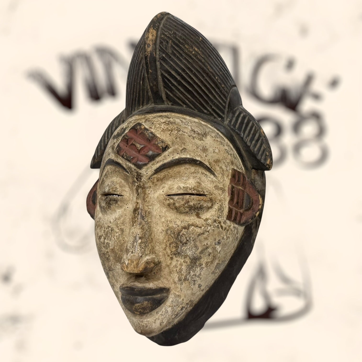 Máscara tribal Puru vintage