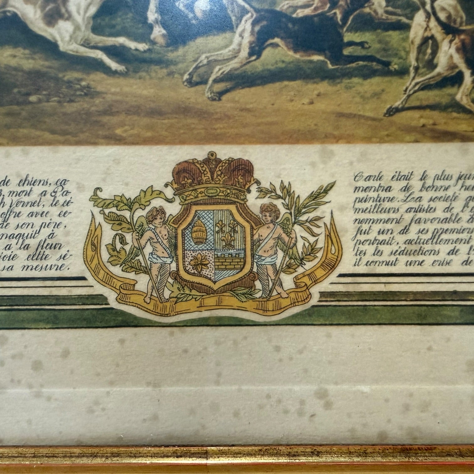 Grabado de la obra Chasse dans le bois de Meudon de Carle Vernet