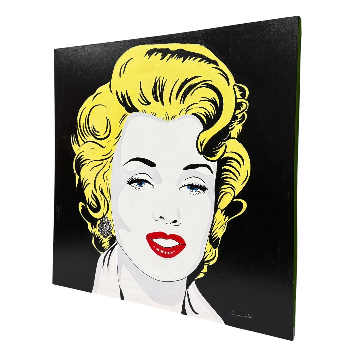 Pareja de pinturas Art Pop de Marilyn Monroe y Audrey Hepburn firmados por Amanache
