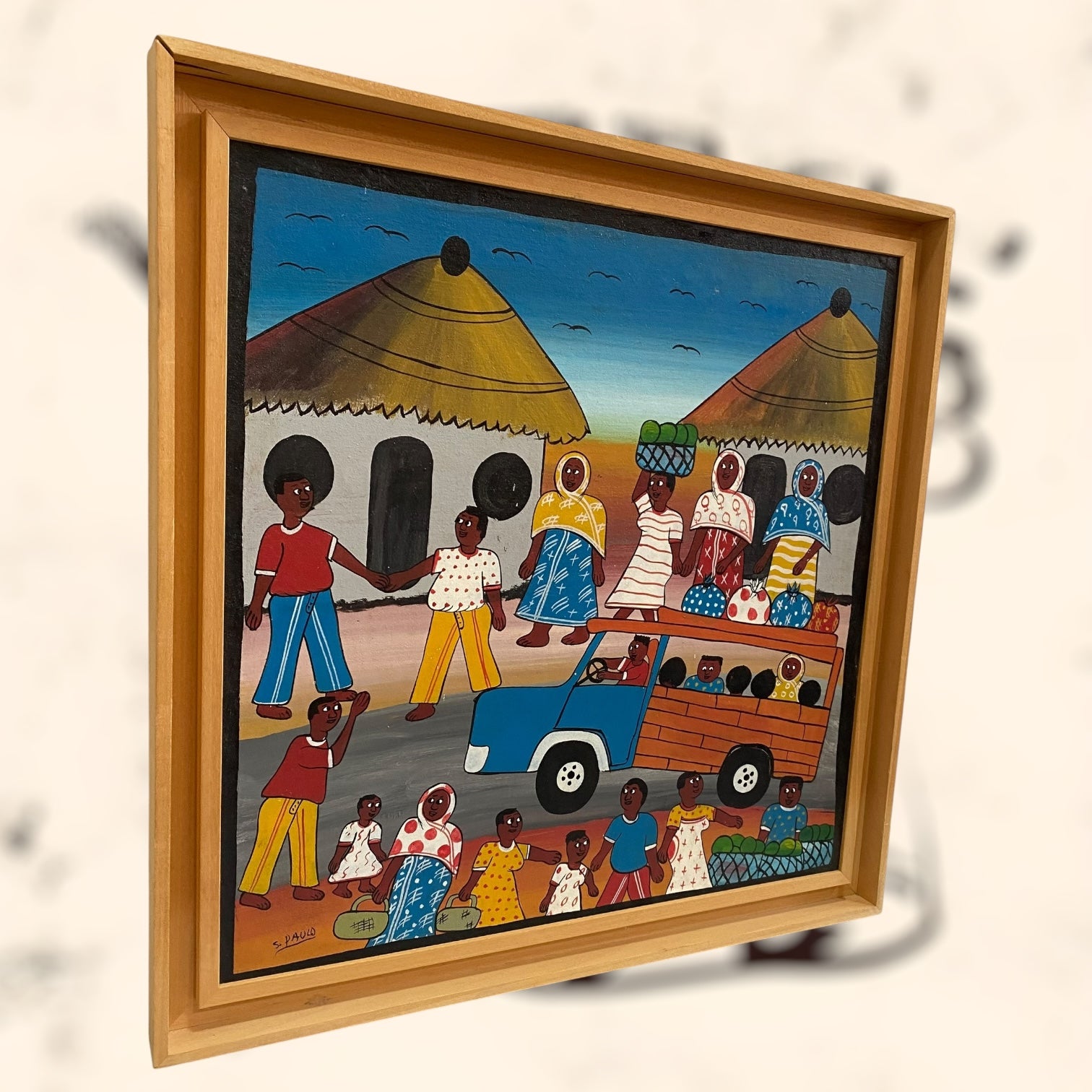 Óleo sobre tabla de S. Paulo del movimiento Tingatinga Africano