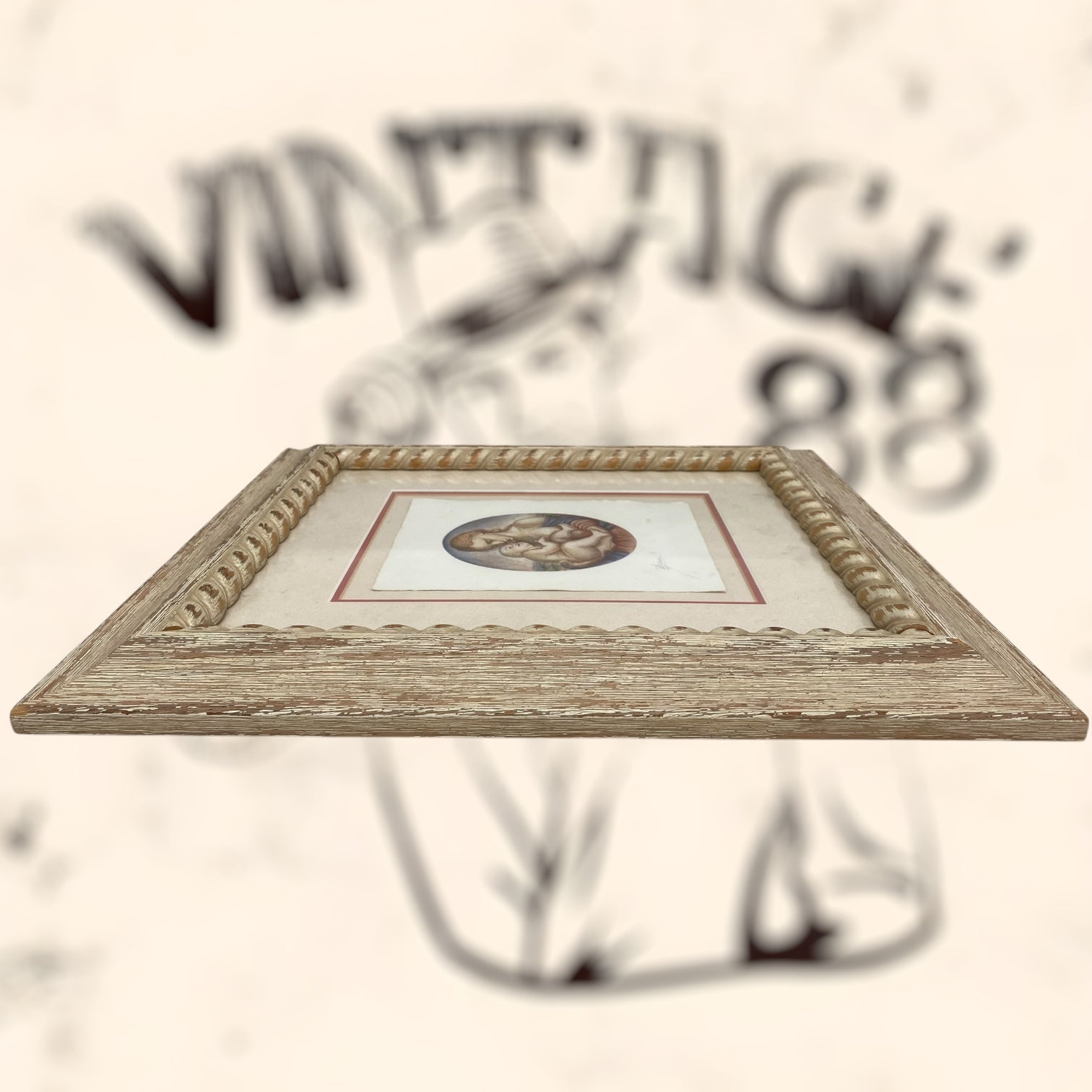 Grabado Santa Madonna e il Bambino firmado a mano P. E