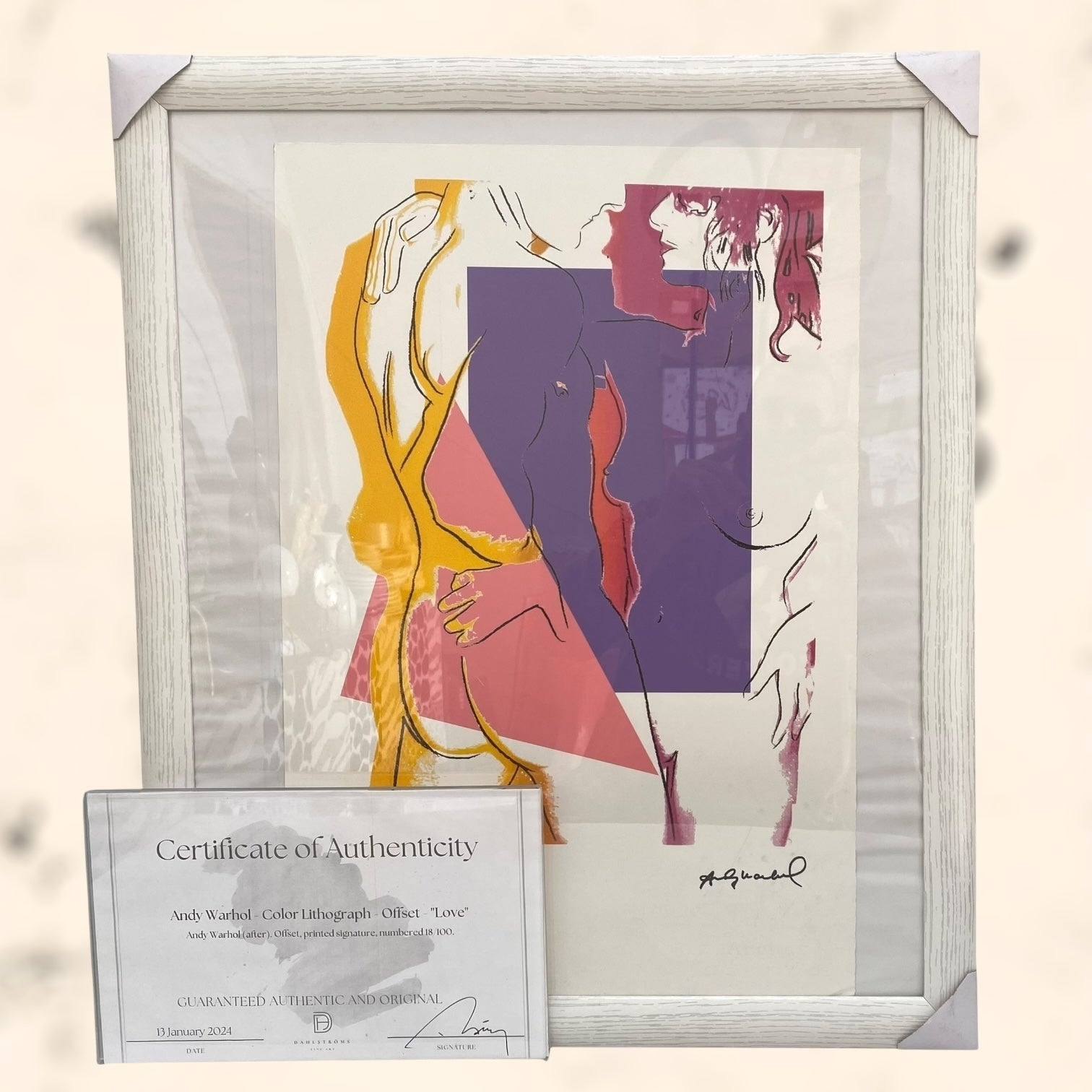 Litografía Love de Andy Warholl con certificado de autenticidad
