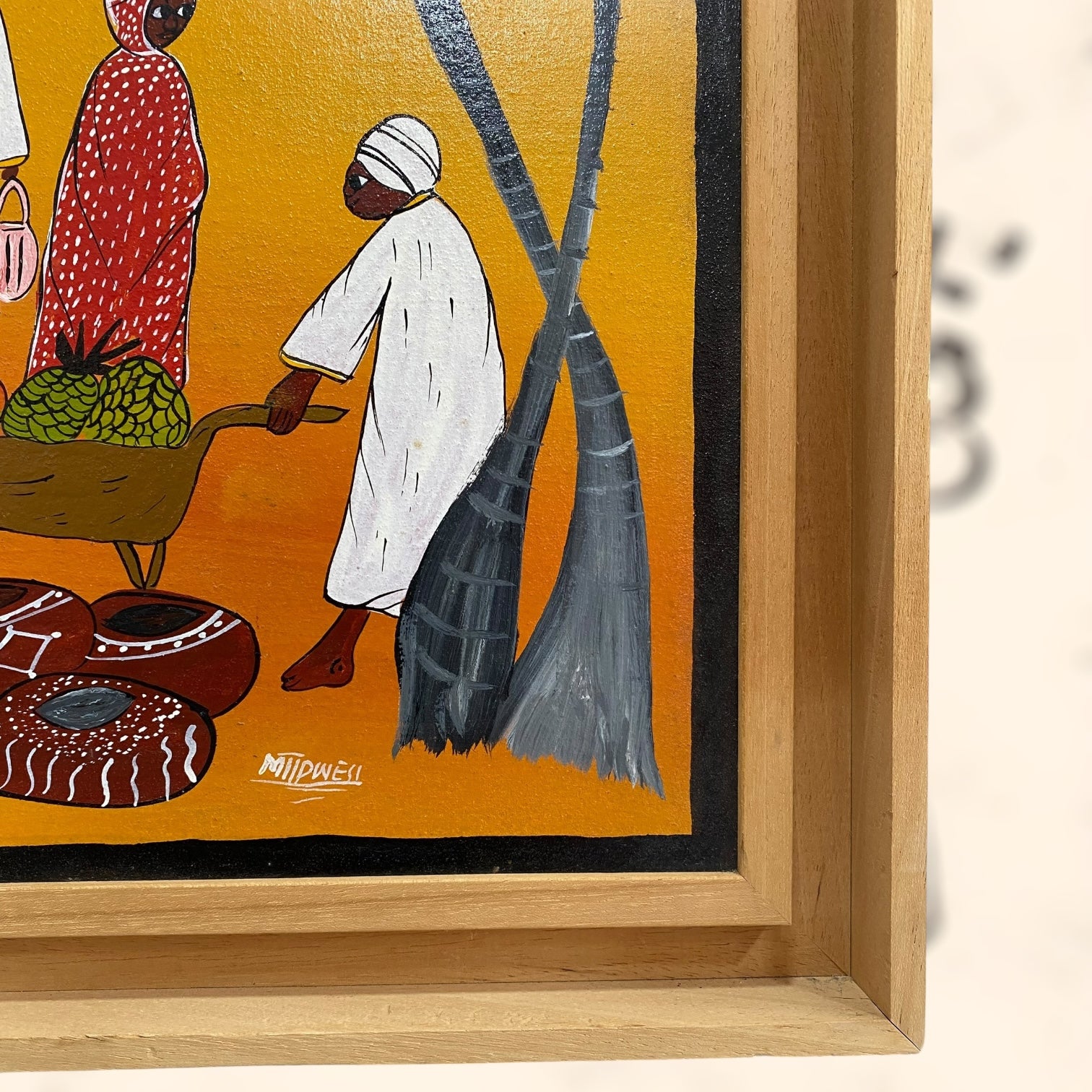 Óleo sobre tabla de Milipwell del movimiento Tingatinga Africano