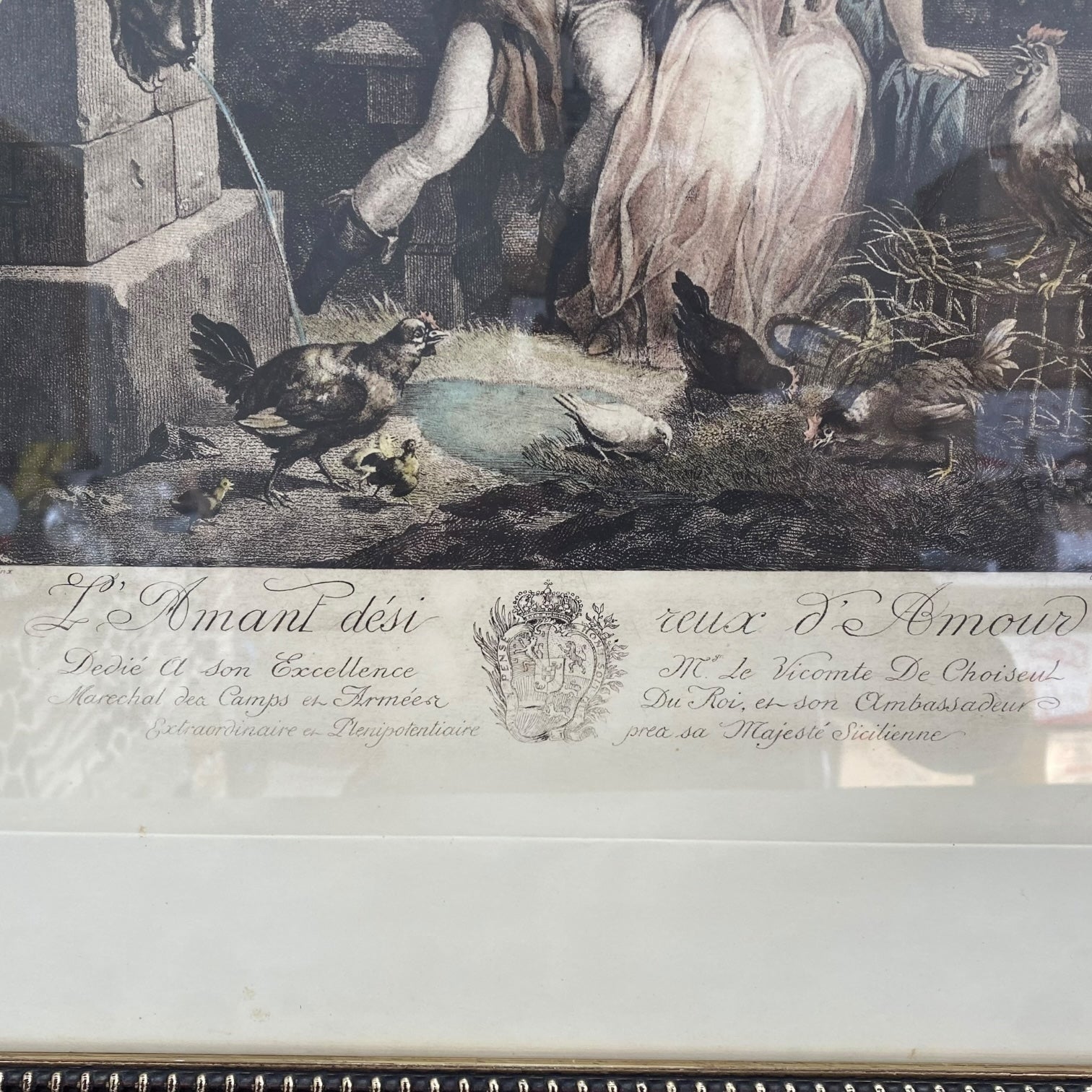 Grabado de la obra L’Amant Discret et les Voeux D’Amour de Jean-Frédéric Schall