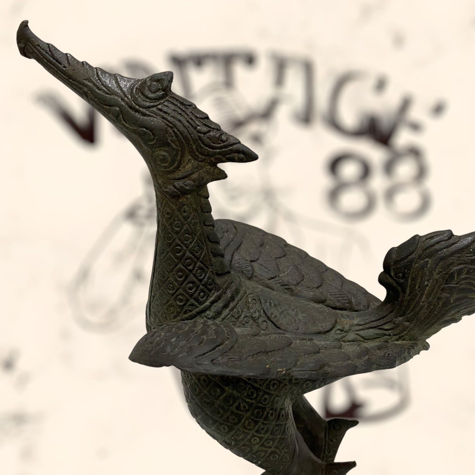 Ave Fénix Tailandés de bronce antiguo