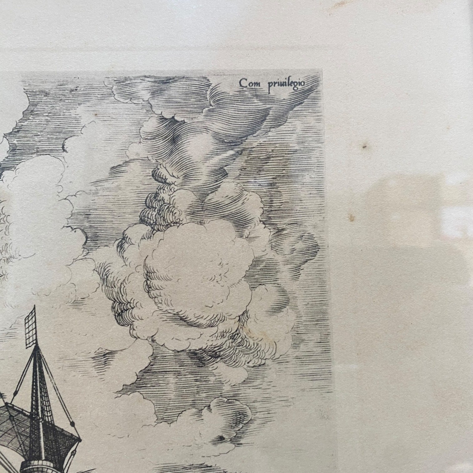 Pareja de grabados Navíos de guerra de Pieter Bruegel antiguos