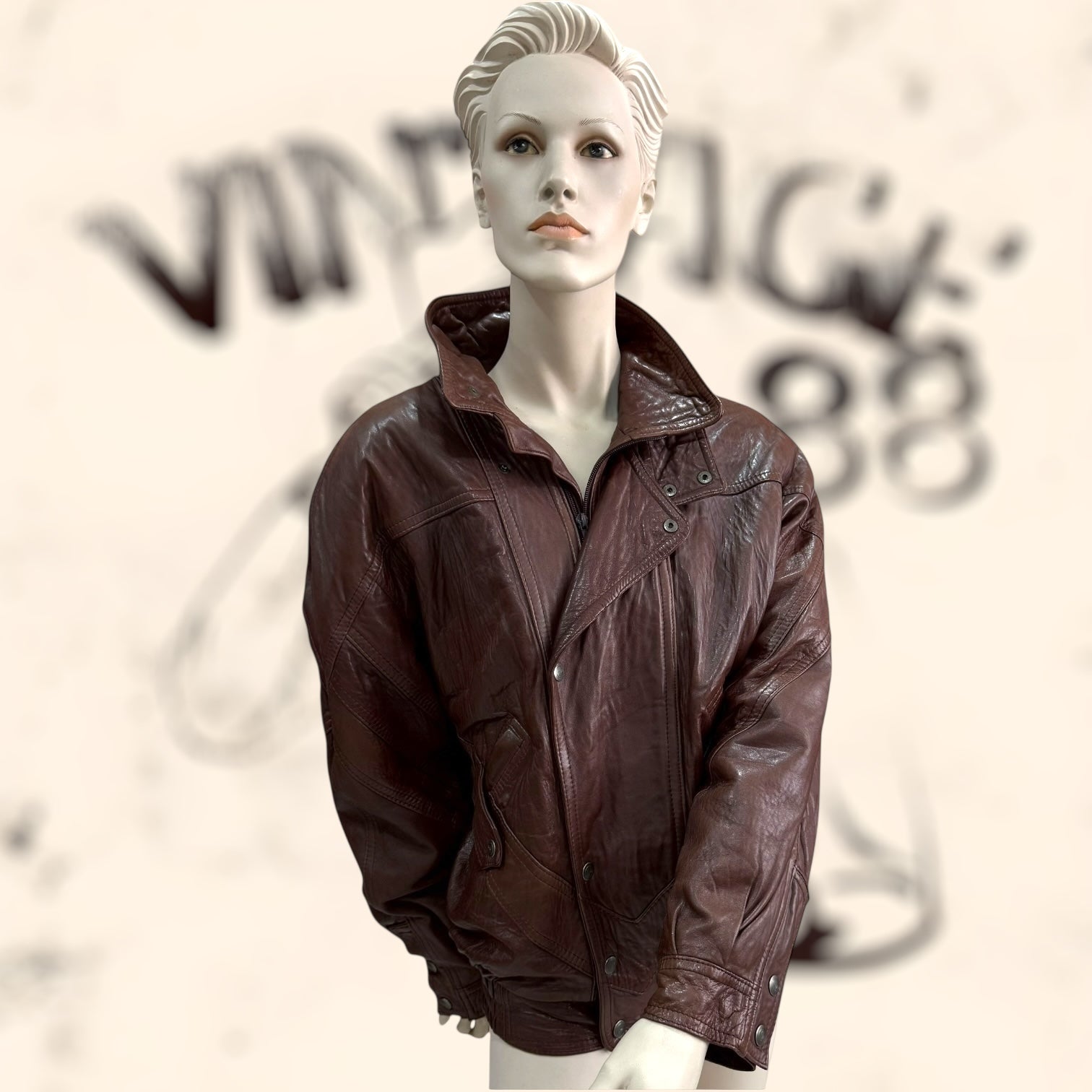 Chaqueta Gino Montanaro de cuero vintage