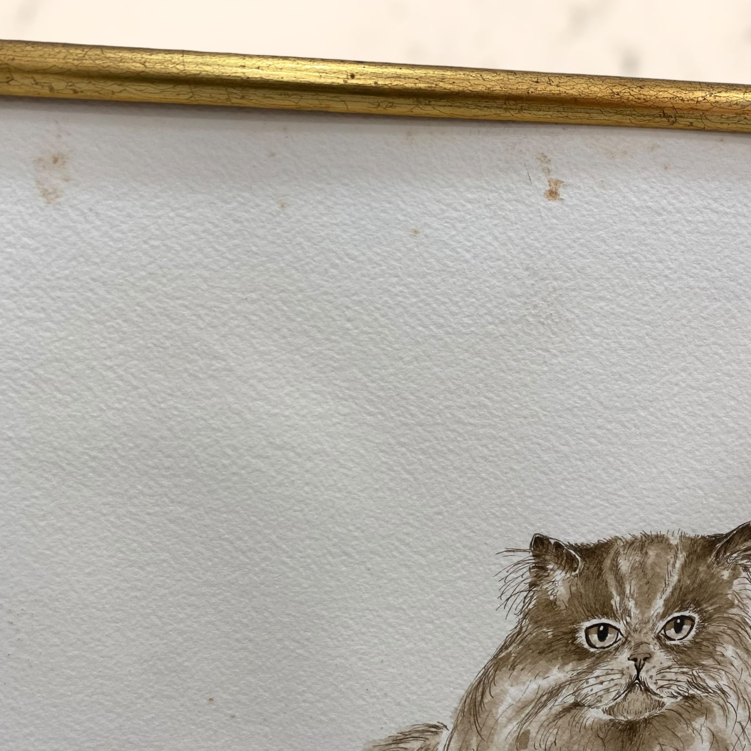 Acuarela de Joan Grau i Mas firmada y dedicada