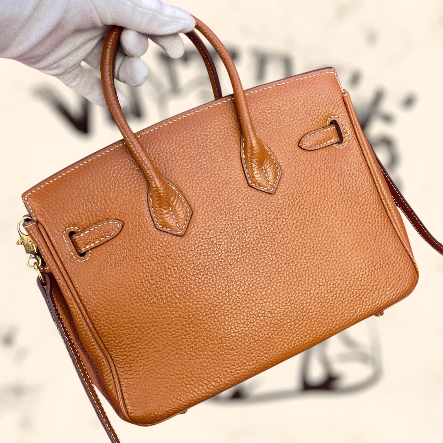 Bolso de piel marrón