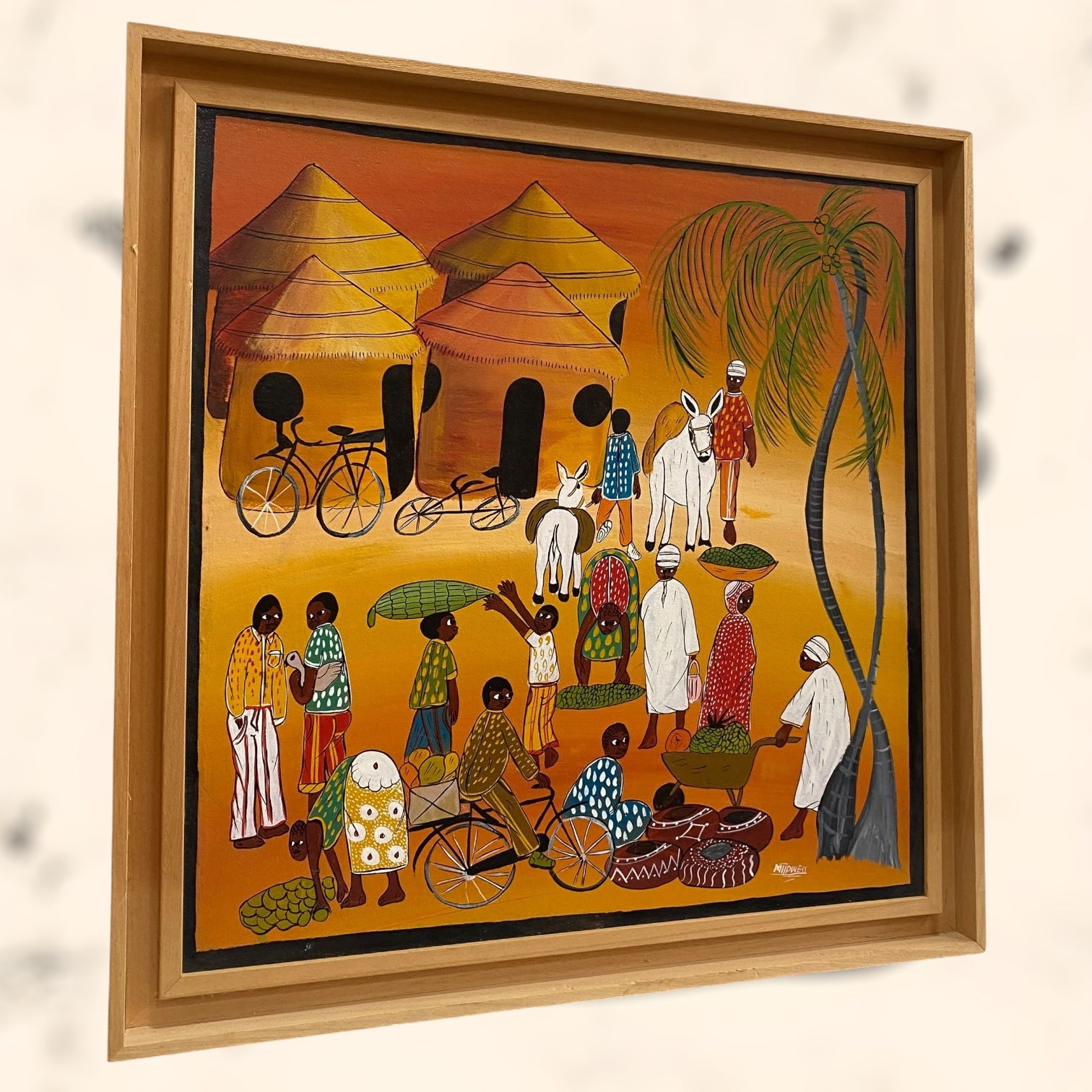 Óleo sobre tabla de Milipwell del movimiento Tingatinga Africano