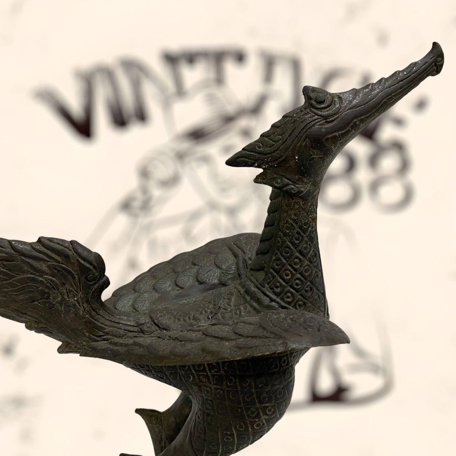 Ave Fénix Tailandés de bronce antiguo