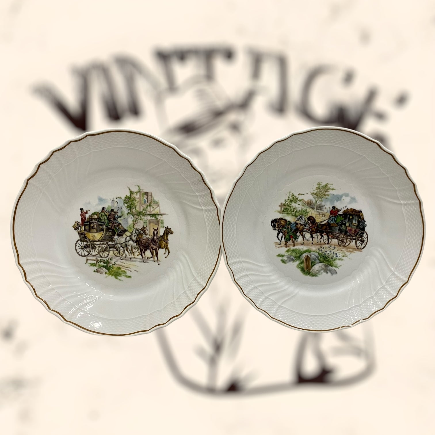 Pareja de platos Richard Ginori Italianos antiguos