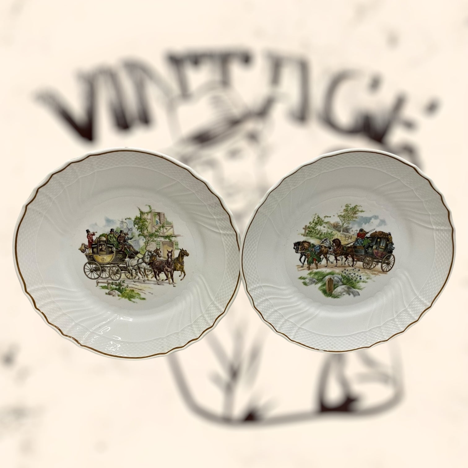 Pareja de platos Richard Ginori Italianos antiguos