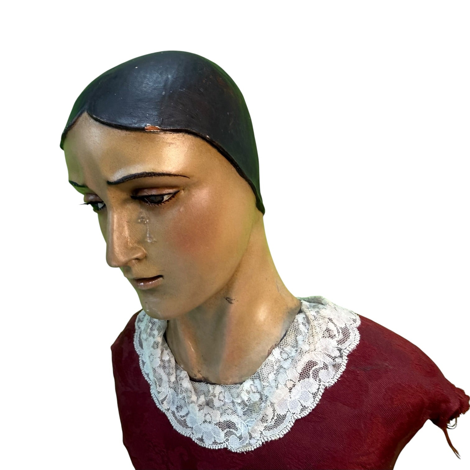 Virgen de vestir de terracota policromada de J. M. De la Rosa