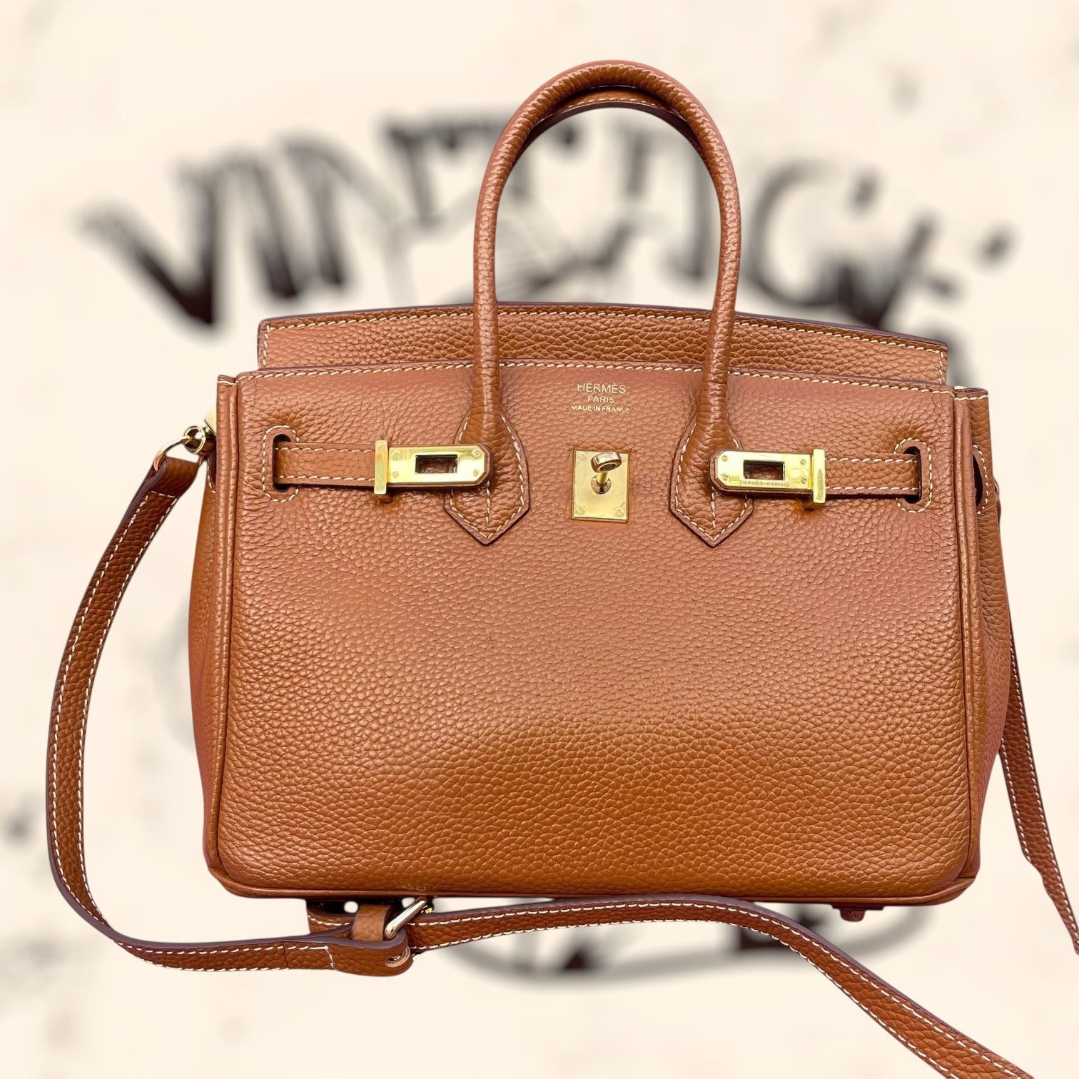 Bolso de piel marrón