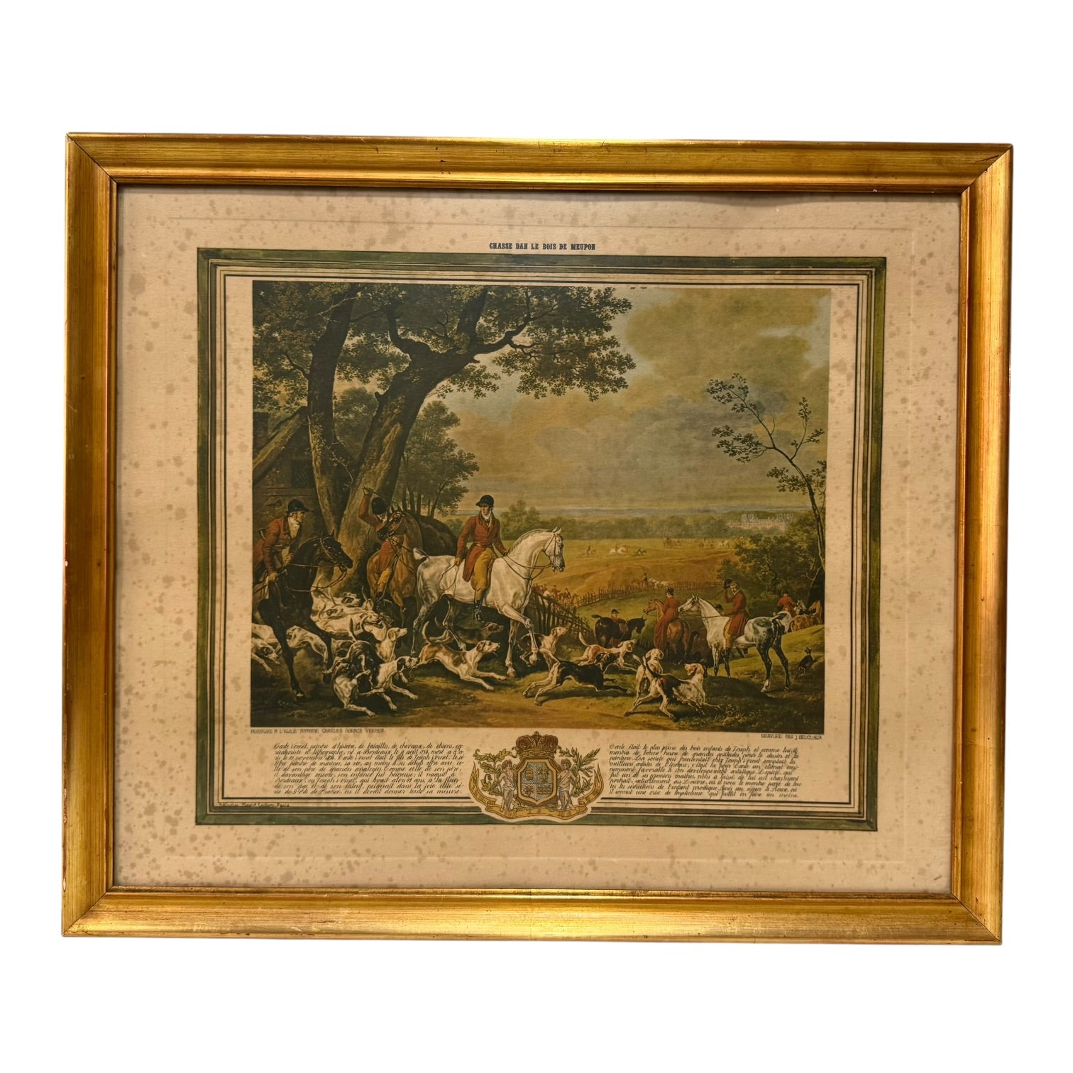 Gravur nach Carle Vernets „Chasse dans le bois de Meudon“