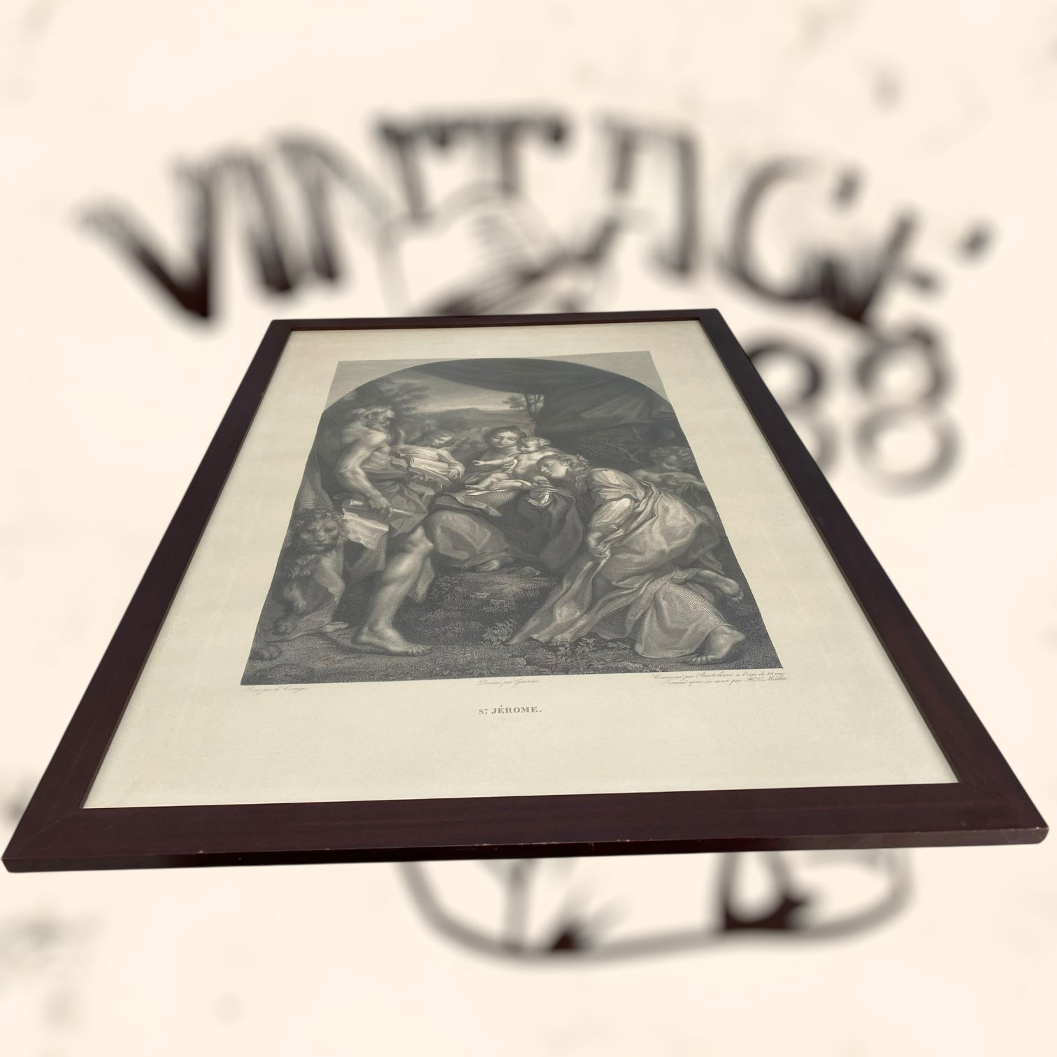 Grabado de la obra St. Jérome de Antonio Allegri (Correggio)