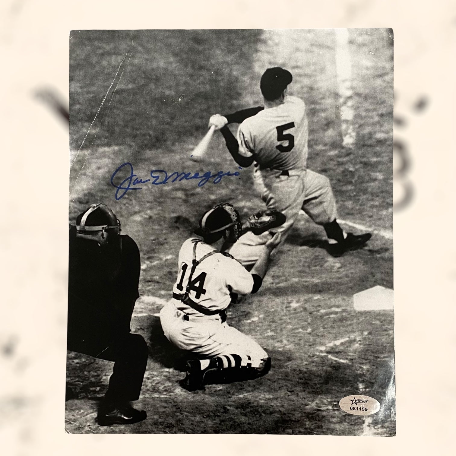 Fotografía de Joe DiMaggio con autógrafo original certificado