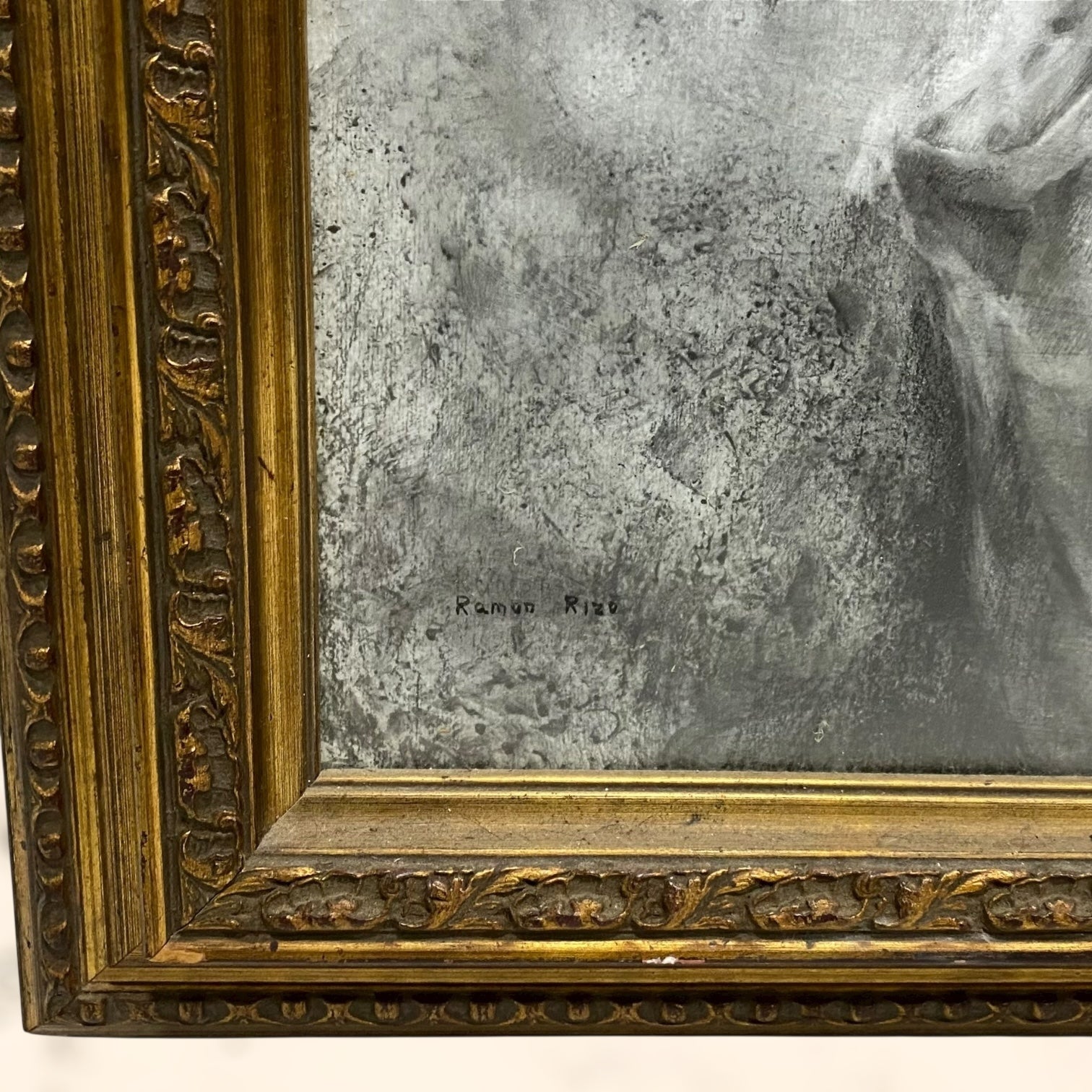 Carboncillo sobre tabla de Ramón Rizo de gran tamaño