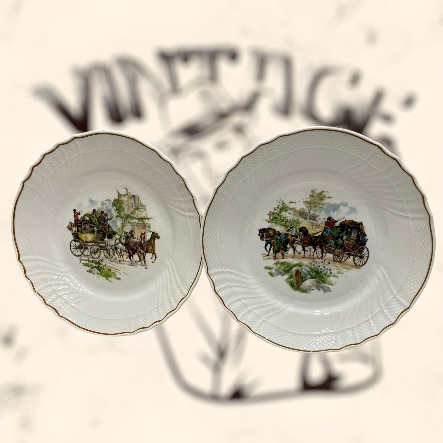 Pareja de platos Richard Ginori Italianos antiguos