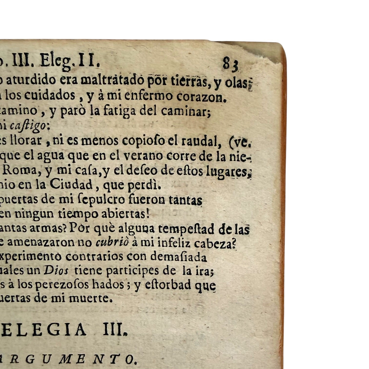 Libro Comento de P. Ovidio Nasón a los libros de Tristes y Ponto de 1733