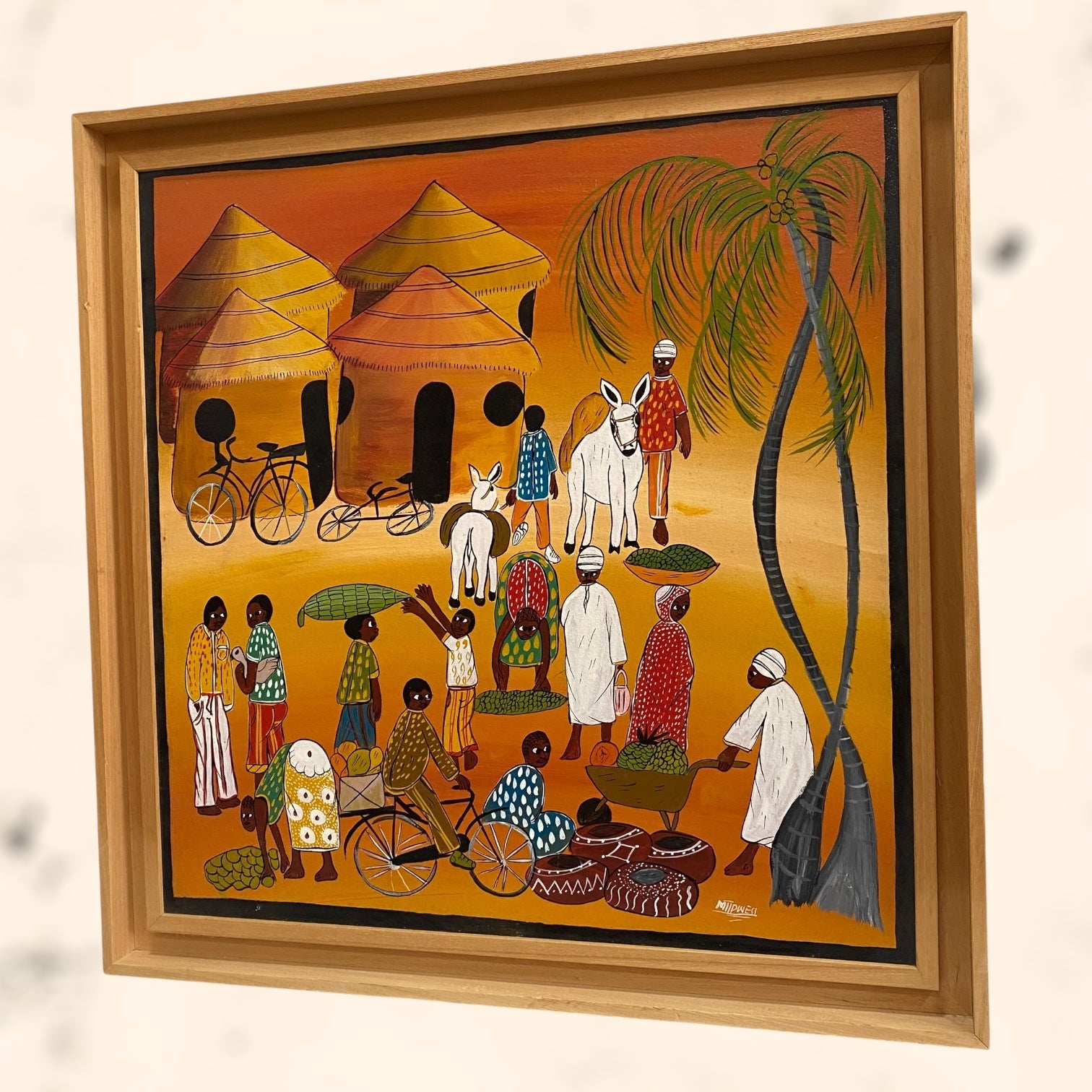 Óleo sobre tabla de Milipwell del movimiento Tingatinga Africano