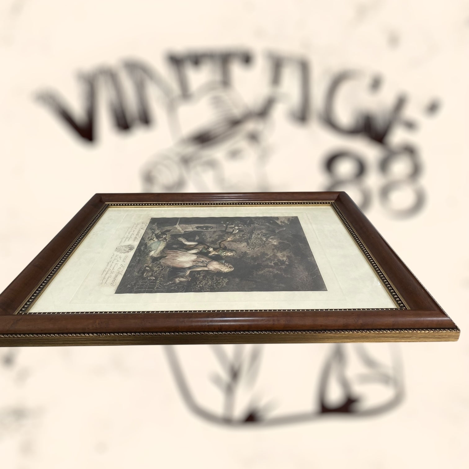 Grabado de la obra L’Amant Discret et les Voeux D’Amour de Jean-Frédéric Schall