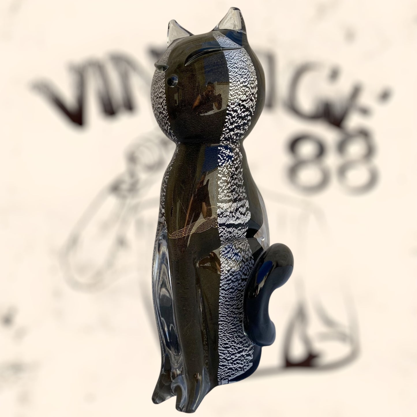 Gato de cristal de Murano de Vincenzo & Carlo Nason