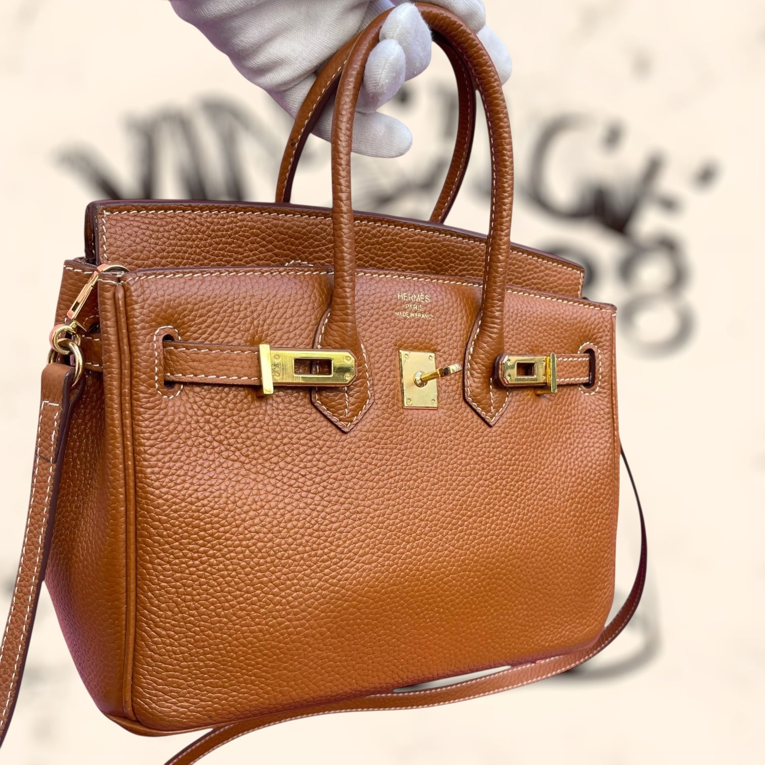 Bolso de piel marrón