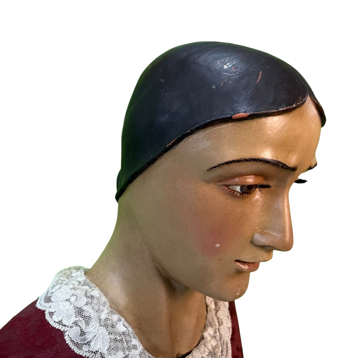 Virgen de vestir de terracota policromada de J. M. De la Rosa