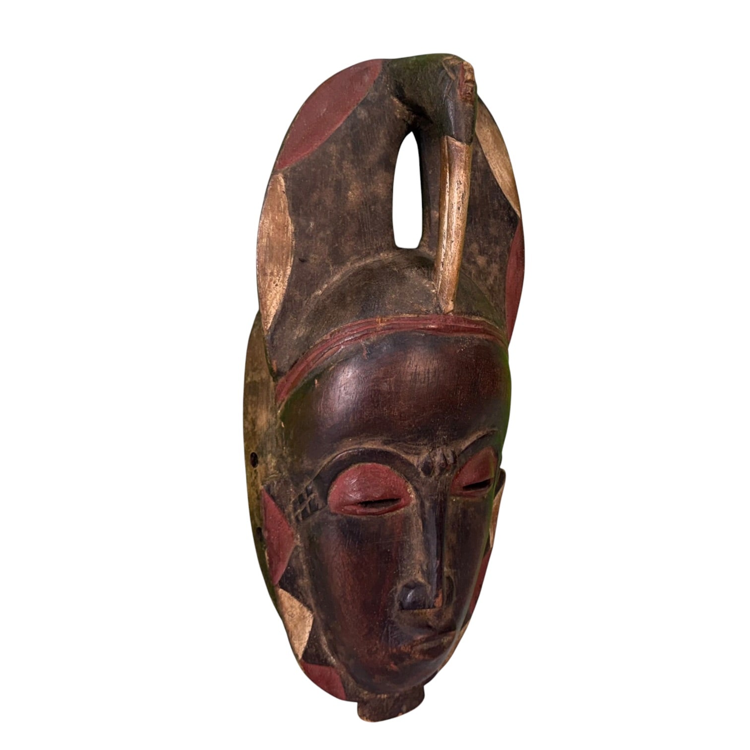 Pareja de máscaras tribales Guro Africanas vintage