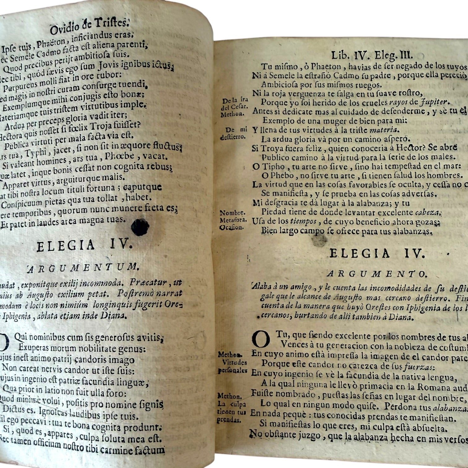 Libro Comento de P. Ovidio Nasón a los libros de Tristes y Ponto de 1733