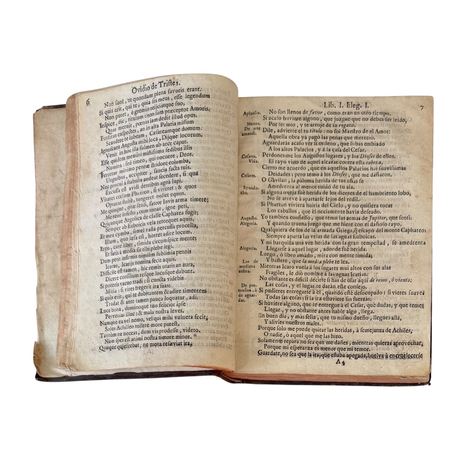 Libro Comento de P. Ovidio Nasón a los libros de Tristes y Ponto de 1733