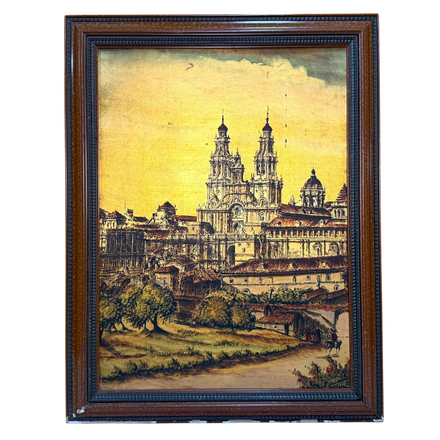 Öl auf Holztafel der Kathedrale von Santiago von Ximenez