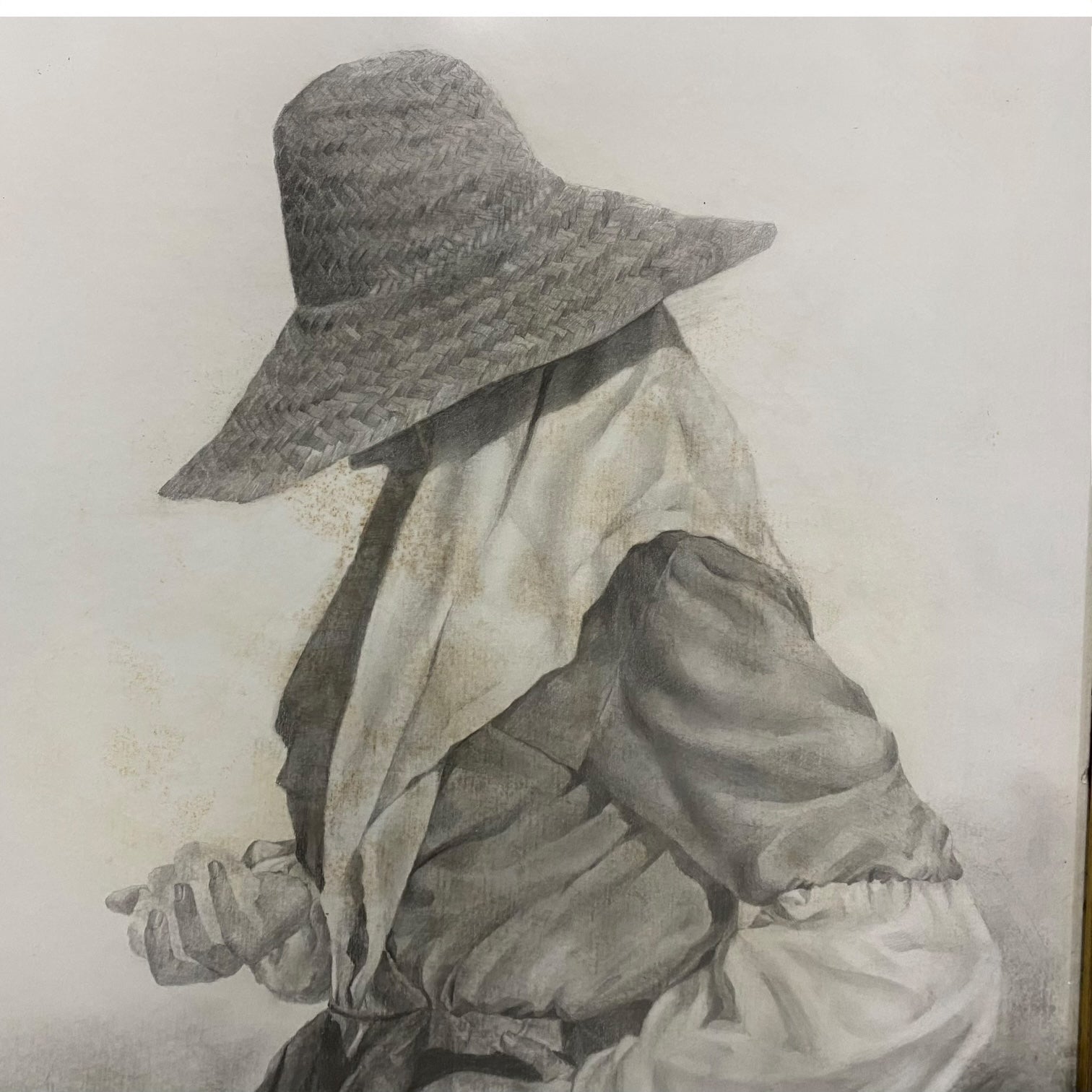 Carboncillo sobre tabla de Ramón Rizo de gran tamaño