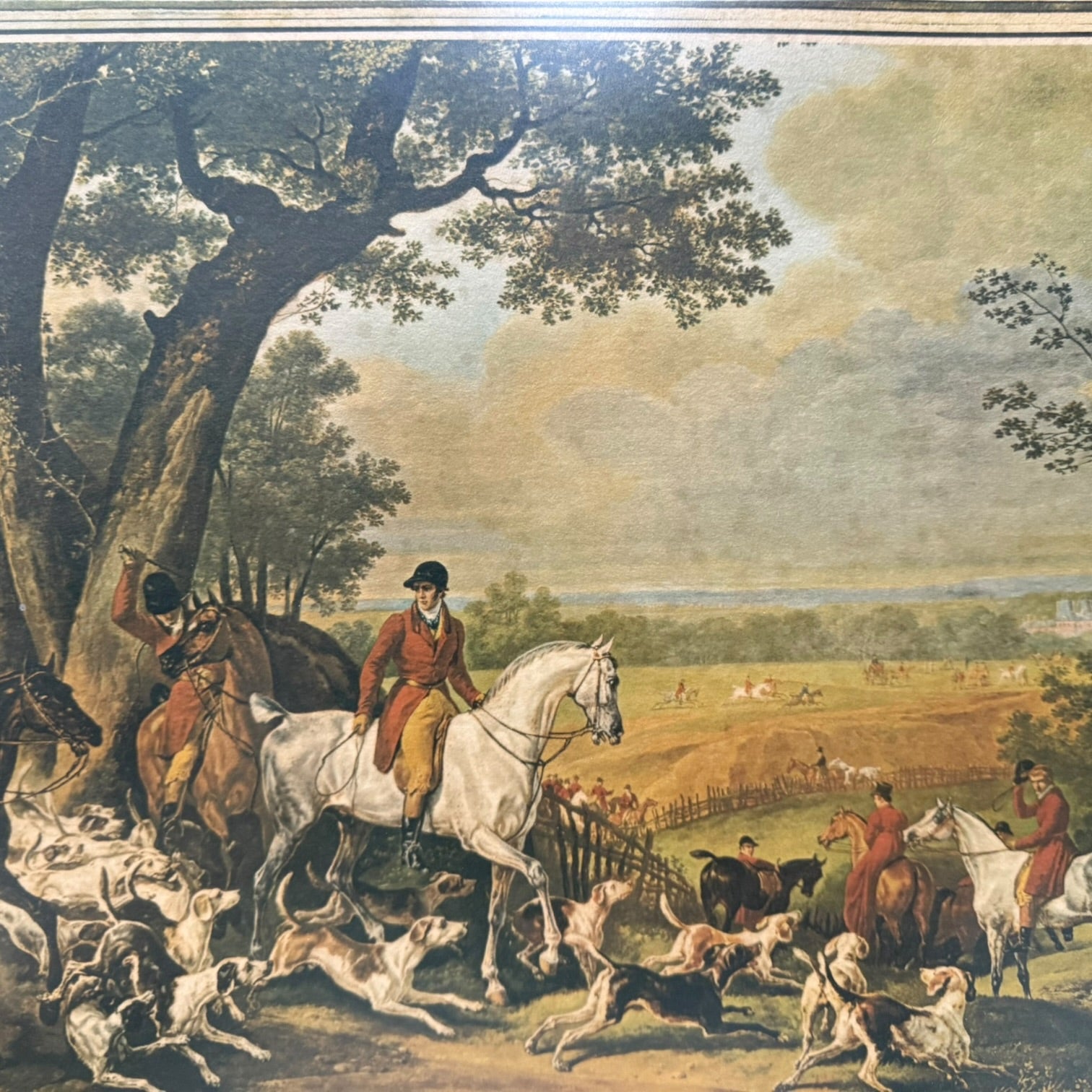 Grabado de la obra Chasse dans le bois de Meudon de Carle Vernet