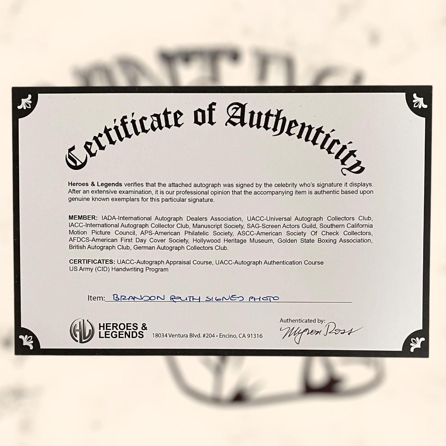 Fotografía de Superman con autógrafo de Brandon Routh original certificado