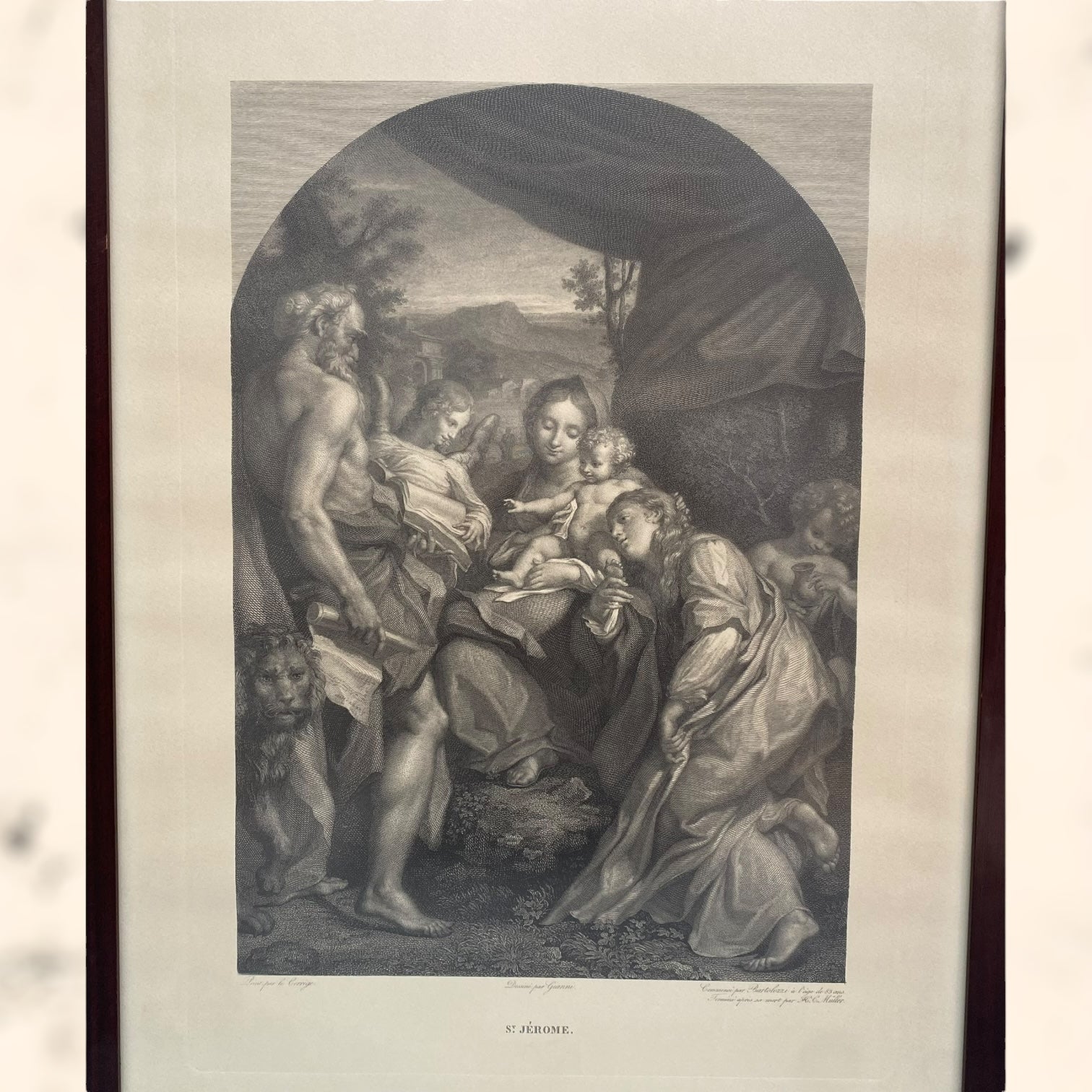 Grabado de la obra St. Jérome de Antonio Allegri (Correggio)